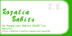 rozalia babits business card